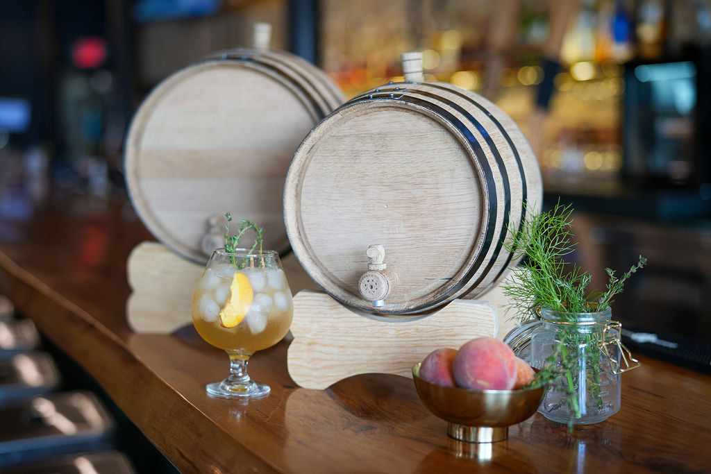 1L Oak Wood Barrel for Aging Whiskey, Bourbon & Cocktails – Oak